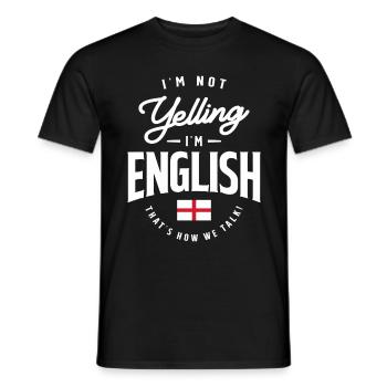 Ich schreie nicht, ich bin Englisch Funny English Pride - Männer T-Shirt - Schwarz - Vorne - AI Model Male 178 light (178cm)