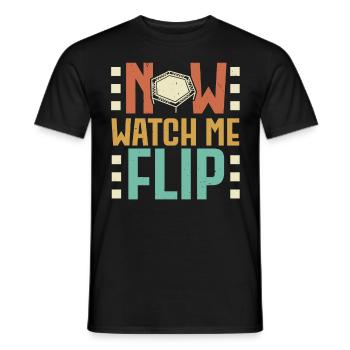 Now Watch Me Flip Trampolining Trampolin - Männer T-Shirt - Schwarz - Vorne - AI Model Male 178 light (178cm)