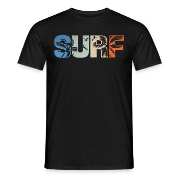 Surf Beach And Palm Trees - Männer T-Shirt - Schwarz - Vorne - AI Model Male 178 light (178cm)