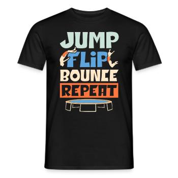Jump Flip Bounce Wiederholung Trampoliner Trampoli - Männer T-Shirt - Schwarz - Vorne - AI Model Male 178 light (178cm)
