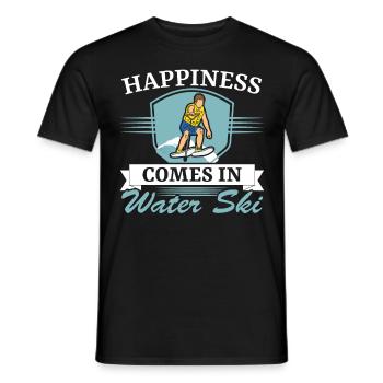 Happiness comes in waterskiing Waterskiing - Men's T-Shirt - black - Front - AI Model Male 178 light (178cm)