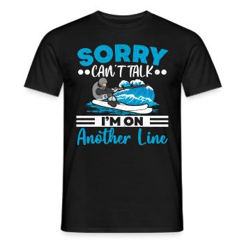 Sorry Can't Talk I'm On Another Line Waterski - Men's T-Shirt - black - Front - AI Model Male 178 light (178cm)