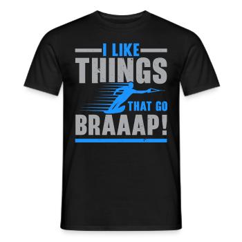 I like things that run barefoot water skiing water - Men's T-Shirt - black - Front - AI Model Male 178 light (178cm)
