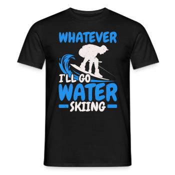 I go water skiing Waterskiing Water - Men's T-Shirt - black - Front - AI Model Male 178 light (178cm)