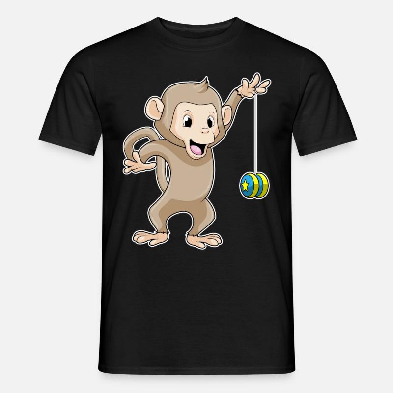 Affe mit Jojo - Männer T-Shirt - Schwarz