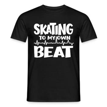 Skating To My Own Beat Heartbeat Skater Gift idea - Men's T-Shirt - black - Front - AI Model Male 178 light (178cm)