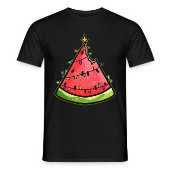 Watermelon Christmas Tree Chain Of Lights - Men's T-Shirt - black - Front - AI Model Male 178 light (178cm)
