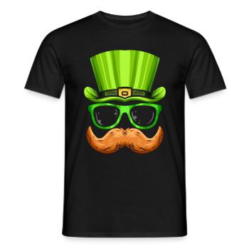 Red Beard Green Hat And Glasses Costume For St. - Men's T-Shirt - black - Front - AI Model Male 178 light (178cm)