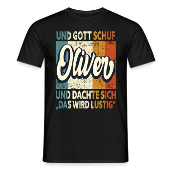 Oliver Name Geschenk Geburtstag - Männer T-Shirt - Schwarz - Vorne - AI Model Male 178 light (178cm)