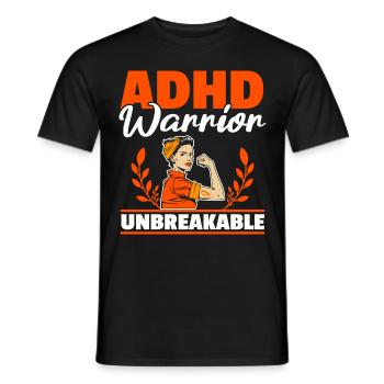 ADHS-Krieger Unzerbrechlich Anders Denken - Männer T-Shirt - Schwarz - Vorne - AI Model Male 178 light (178cm)