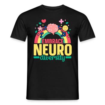 Embrace Nuerodiversity Think Differently ADHD - Men's T-Shirt - black - Front - AI Model Male 178 light (178cm)