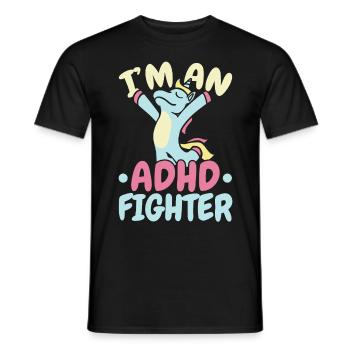 Je suis un combattant du TDAH Think Differently Unicorn - T-shirt homme - noir - Devant - AI Model Male 178 light (178cm)