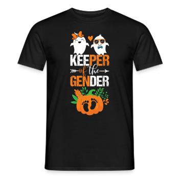Keeper Of The Gender Reveal Baby Halloween Party - Men's T-Shirt - black - Front - AI Model Male 178 light (178cm)