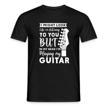 Guitare électrique Guitariste Guitare acoustique Musicien - T-shirt homme - noir - Devant - AI Model Male 178 light (178cm)