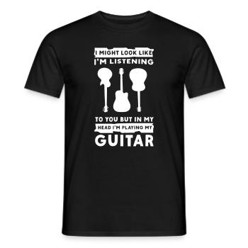 Guitare électrique Guitariste Guitare acoustique Musicien - T-shirt homme - noir - Devant - AI Model Male 178 light (178cm)