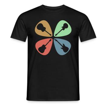 Electric Guitar Guitarist Acoustic Guitar Musician - Men's T-Shirt - black - Front - AI Model Male 178 light (178cm)