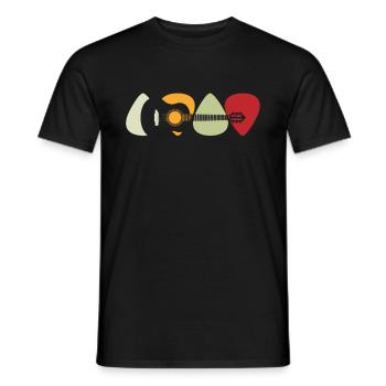 Electric Guitar Guitarist Acoustic Guitar Musician - Men's T-Shirt - black - Front - AI Model Male 178 light (178cm)