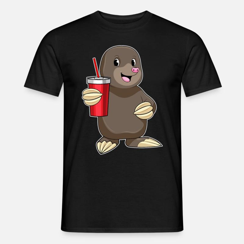 Mole with drinking cup - Men’s T-shirt - black