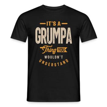 Mens C’est un truc grumpa Drôle Papa Grand-père - T-shirt homme - noir - Devant - AI Model Male 178 light (178cm)