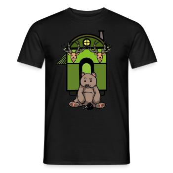 Remorque Forêt Animaux Faune Nature Sauvage Ours - T-shirt homme - noir - Devant - AI Model Male 178 light (178cm)