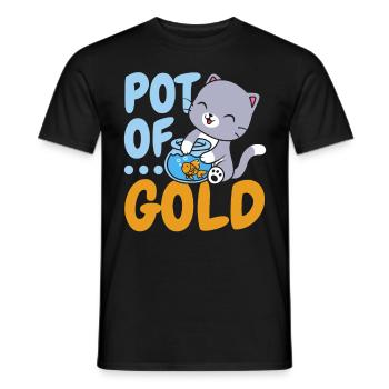 Goldtopf Fisch Aquarianer Fischzucht Goldfisch - Männer T-Shirt - Schwarz - Vorne - AI Model Male 178 light (178cm)
