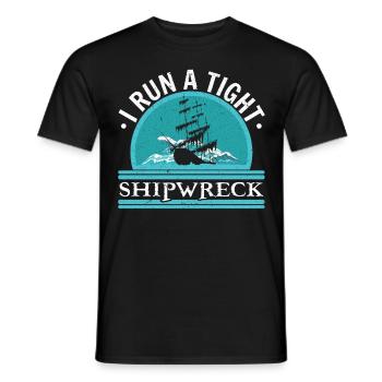 Je dirige un navire à épave solide Nautique - T-shirt homme - noir - Devant - AI Model Male 178 light (178cm)