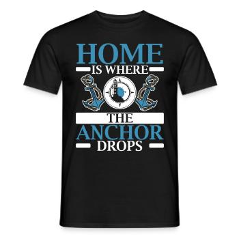 Home Is Where The Anchor Drops Schiffskapitän - Männer T-Shirt - Schwarz - Vorne - AI Model Male 178 light (178cm)