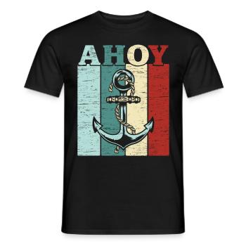 Marin maritime Capitaine Marin Nautique Marin - T-shirt homme - noir - Devant - AI Model Male 178 light (178cm)