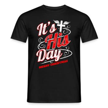 Christian C’est son jour Croix Joyeux Noël - T-shirt homme - noir - Devant - AI Model Male 178 light (178cm)