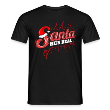 Santa Is Real Santa's Hat Christmas - Männer T-Shirt - Schwarz - Vorne - AI Model Male 178 light (178cm)