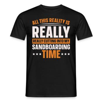 Sandboard Love Boardsport Sand Dune Sandboarding - Men's T-Shirt - black - Front - AI Model Male 178 light (178cm)