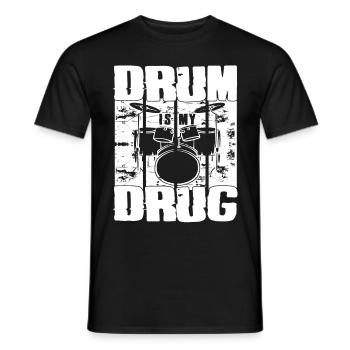 Drum Is My Drug Drum Set For Percussionists Gifts - Männer T-Shirt - Schwarz - Vorne - AI Model Male 178 light (178cm)