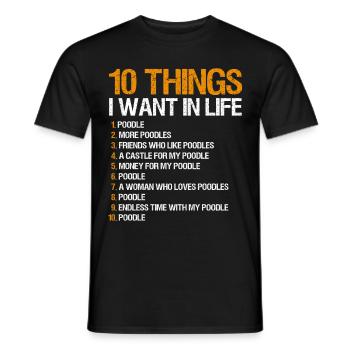 Poodle Dog Owner Gift - Men's T-Shirt - black - Front - AI Model Male 178 light (178cm)