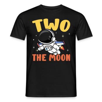 Deux des moon célébrations du 2e anniversaire Outerspace - T-shirt homme - noir - Devant - AI Model Male 178 light (178cm)