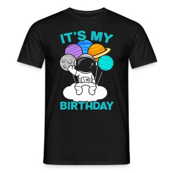 Es ist mein Geburtstag Feier Weltraum Happy Bday - Männer T-Shirt - Schwarz - Vorne - AI Model Male 178 light (178cm)
