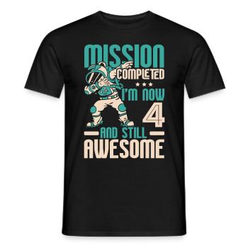 Mission Complete I'm Now 4 Birthday Celebration - Men's T-Shirt - black - Front - AI Model Male 178 light (178cm)