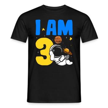 Je suis 3 3e anniversaire Célébration Outerspace Bday - T-shirt homme - noir - Devant - AI Model Male 178 light (178cm)