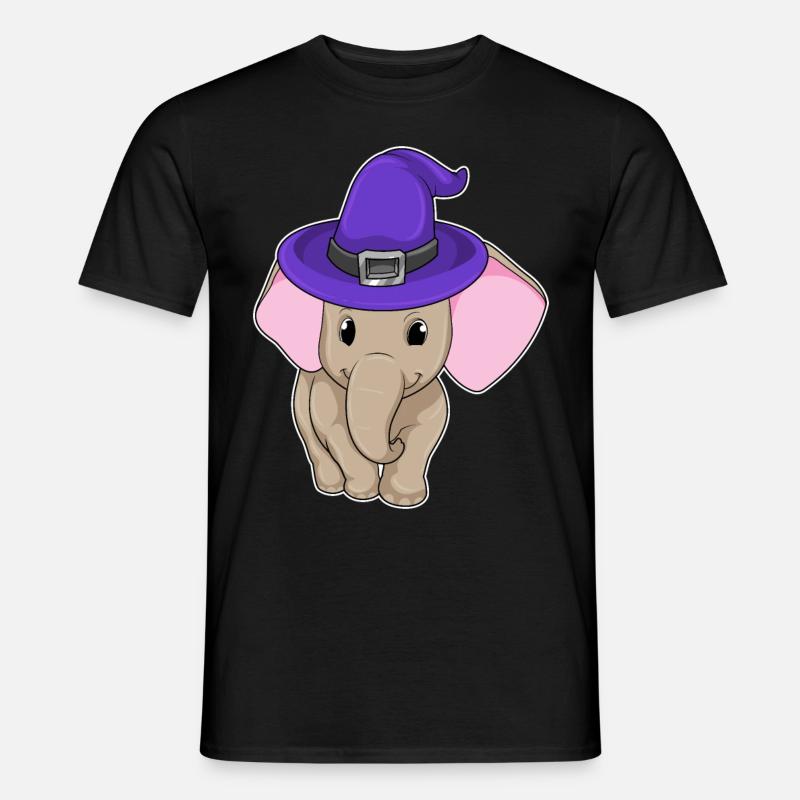Elefant als Zauberer - Männer T-Shirt - Schwarz
