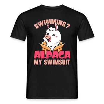 Natation Alpaga Mon Maillot de Bain Llama Lover Schwim - T-shirt homme - noir - Devant - AI Model Male 178 light (178cm)