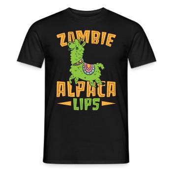 Zombie Alpaga Lèvres Lama Amant Alpaga Chuchoteur - T-shirt homme - noir - Devant - AI Model Male 178 light (178cm)