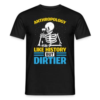 Anthropology Like history, but dirtier - Men's T-Shirt - black - Front - AI Model Male 178 light (178cm)