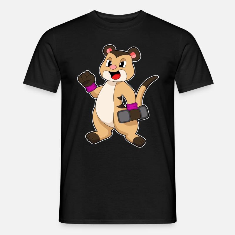 Suricates avec haltères - T-shirt homme - noir