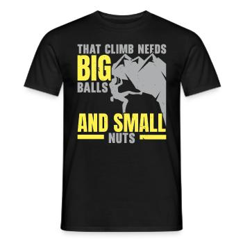 Boulderer Rock Climber Mountaineers Bouldering - Men's T-Shirt - black - Front - AI Model Male 178 light (178cm)