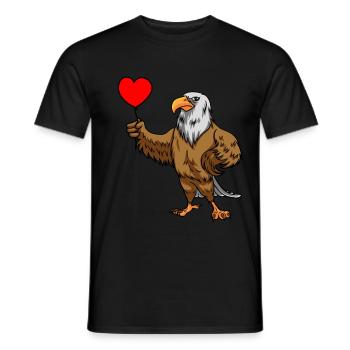 Eagle Bird Balloon Heart Wildlife Kids Child - Men's T-Shirt - black - Front - AI Model Male 178 light (178cm)
