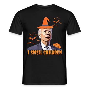Biden Halloween , Je sens les enfants, Républicains - T-shirt homme - noir - Devant - AI Model Male 178 light (178cm)
