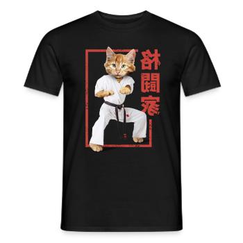 Martial Arts Martial Arts Karate Judo Cat - Men's T-Shirt - black - Front - AI Model Male 178 light (178cm)