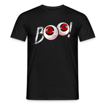 Globes oculaires BOO effrayants pour Halloween - T-shirt homme - noir - Devant - AI Model Male 178 light (178cm)