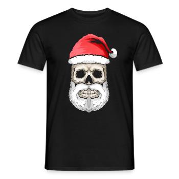 Crâne Santa Chapeau et Barbe Noël Halloween - T-shirt homme - noir - Devant - AI Model Male 178 light (178cm)