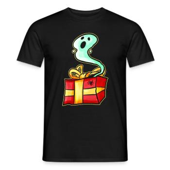 Spirit Ghost Escapes Present Christmas Halloween - Männer T-Shirt - Schwarz - Vorne - AI Model Male 178 light (178cm)