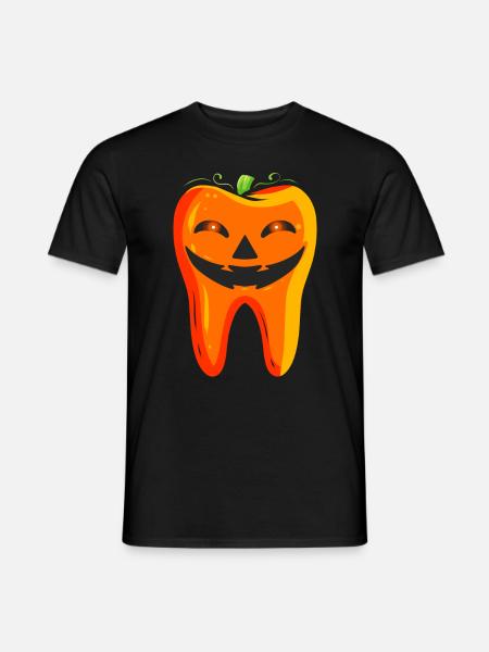 Dentists Tooth Pumpkin Halloween - Männer T-Shirt - Schwarz